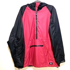 Storm Rain Jacket Dickies Mens XL Hooded Pullover With Kangaroo Pocket 1/2 Zip